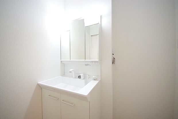 家族全員で利用するパブリックスペースとなりますので、鏡周りの収納ですっきり洗面台がご利用いただけます
