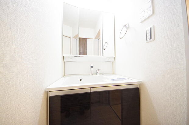 家族全員で利用するパブリックスペースとなりますので、鏡周りの収納ですっきり洗面台がご利用いただけます