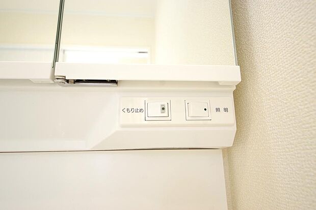 洗面台には、照明とコンセントが標準装備されております。コンセントの容量は1300Wまで大丈夫です。
