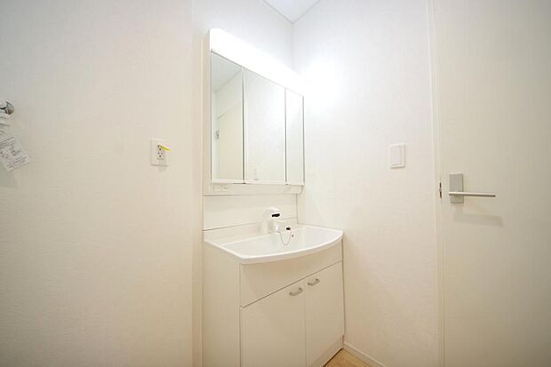 家族全員で利用するパブリックスペースとなりますので、鏡周りの収納ですっきり洗面台がご利用いただけます