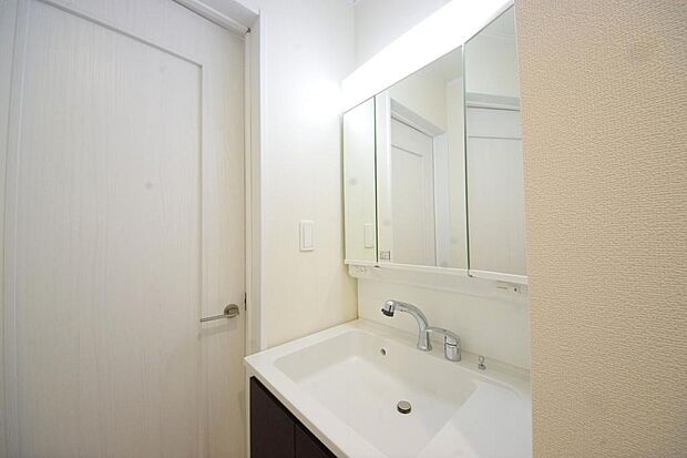 家族全員で利用するパブリックスペースとなりますので、鏡周りの収納ですっきり洗面台がご利用いただけます