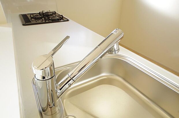 レバー操作一つで水量、温度も調節可能です。また、蛇口には浄水カートリッジも内蔵可能です。