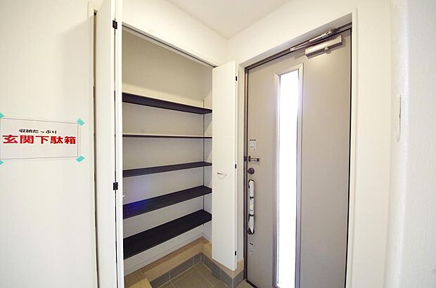棚板が多く、沢山の靴が収納可能。棚板は稼働可能ですのでブーツやヒールの高い靴も収納でき便利です。