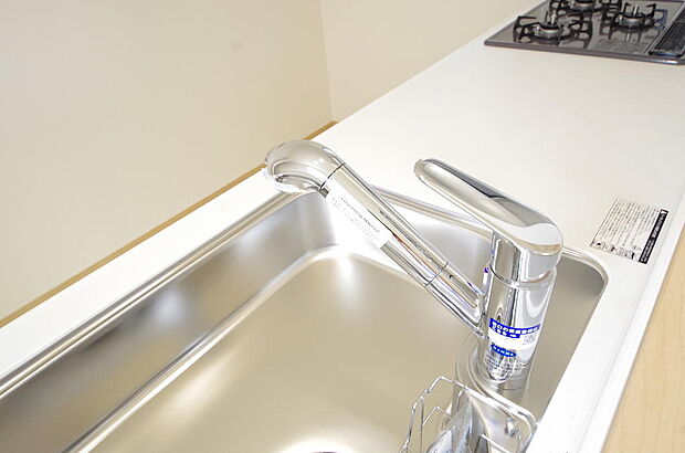 レバー操作一つで水量、温度も調節可能です。また、蛇口には浄水カートリッジも内蔵可能です。