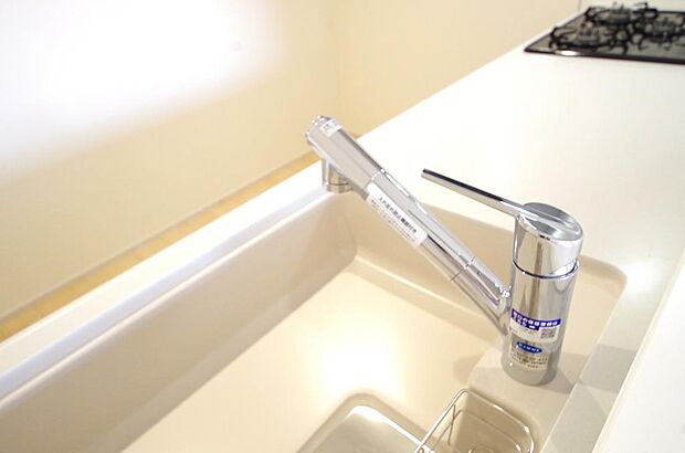 レバー操作一つで水量、温度も調節可能です。また、蛇口には浄水カートリッジも内蔵可能です。