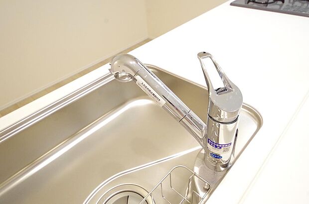 レバー操作一つで水量、温度も調節可能です。また、蛇口には浄水カートリッジも内蔵可能です。