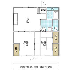 メゾン・ソレイ 2DKの間取図画像