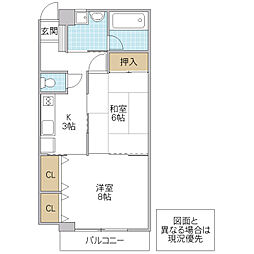 アプリコット多賀 2Kの間取図画像