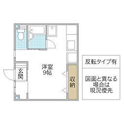 沢田ハイツ ワンルームの間取図画像