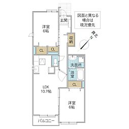 サニーK5 2LDKの間取図画像