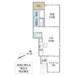 メゾン・ド・モリヤマ III 104号室 1階1LDKの間取り