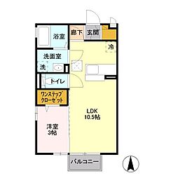 CO-MIKA グレイス館 1階1LDKの間取り