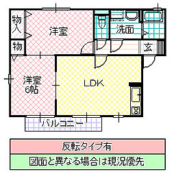 フローラ 2LDKの間取図画像