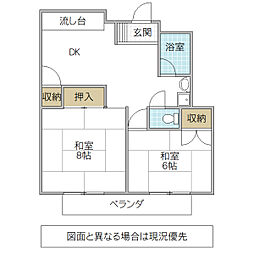 コーポラス明和 2DKの間取図画像