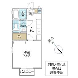 ハイマート日立S 1Kの間取図画像