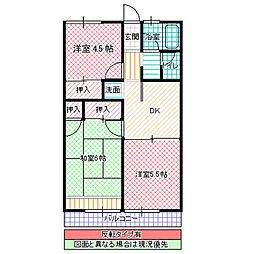 クランメール大みか 3DKの間取図画像