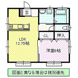クランメール・KujiB 1LDKの間取図画像