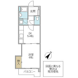 三協ビル 1DKの間取図画像