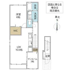 ヴィアラッテア 1LDKの間取図画像