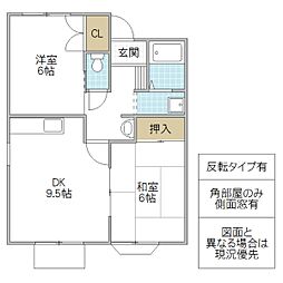 メゾンG・M 2DKの間取図画像