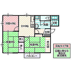 メイコウドミールA 3DKの間取図画像