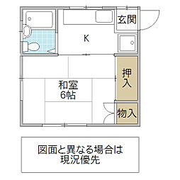 サンハイツ 1Kの間取図画像