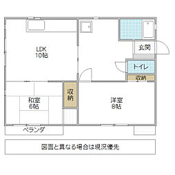 ハイタウン大沼A 2LDKの間取図画像