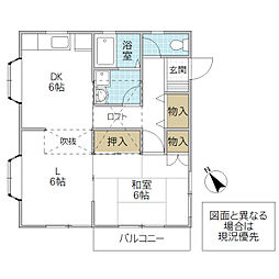 コーポシャングリア 2階1LDKの間取り