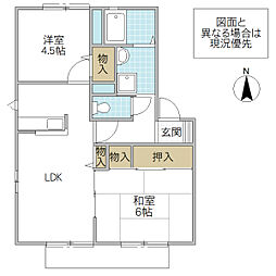 シャーメゾンサライ I 2階2LDKの間取り