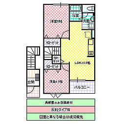 イストワール II 202号室 2階2LDKの間取り