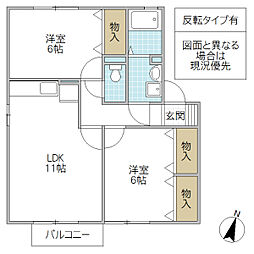 ウィルモアefuB 2LDKの間取図画像