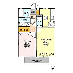 モンレーブ 1LDKの間取図画像