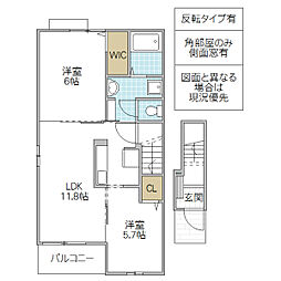 コンフォールB 2LDKの間取図画像