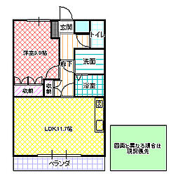 エバーレジデンス 1LDKの間取図画像