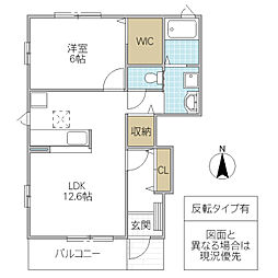 ベルアンジュ1 1LDKの間取図画像