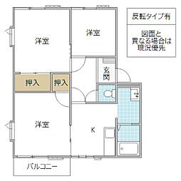 メゾン・フジノコシB 3Kの間取図画像