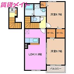 ステラK1 2LDKの間取図画像