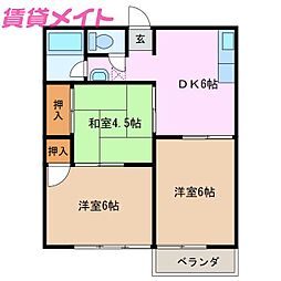 ハイツ山の平 3DKの間取図画像