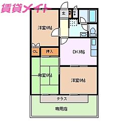 グリーンパーク松原 1階3DKの間取り