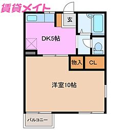 ロジュマン ラフォーレII 1階1DKの間取り