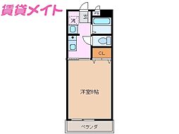 エスポワール生和 3階1Kの間取り