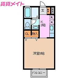 ロジュマン ラフォーレIII 1階1Kの間取り