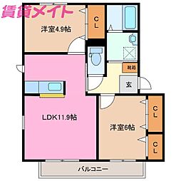間取図画像 2LDK