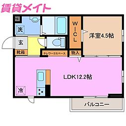 ウィステリアムーン 1LDKの間取図画像