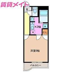 五反田2005 1Kの間取図画像