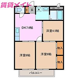 シティハイツヤマキチ 3DKの間取図画像