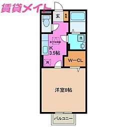 エトワール 1Kの間取図画像