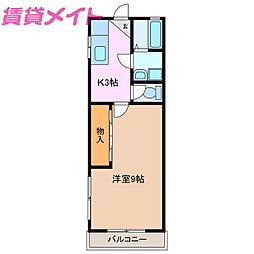 コーポ小杉 1Kの間取図画像