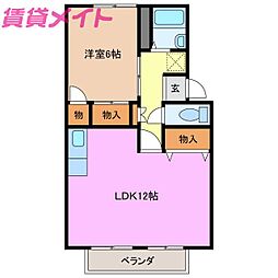 ミルキーハウス 1LDKの間取図画像