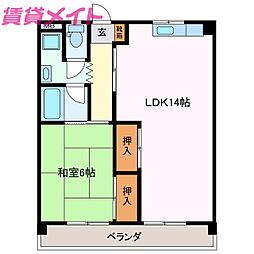 ソシアルドミール 1LDKの間取図画像